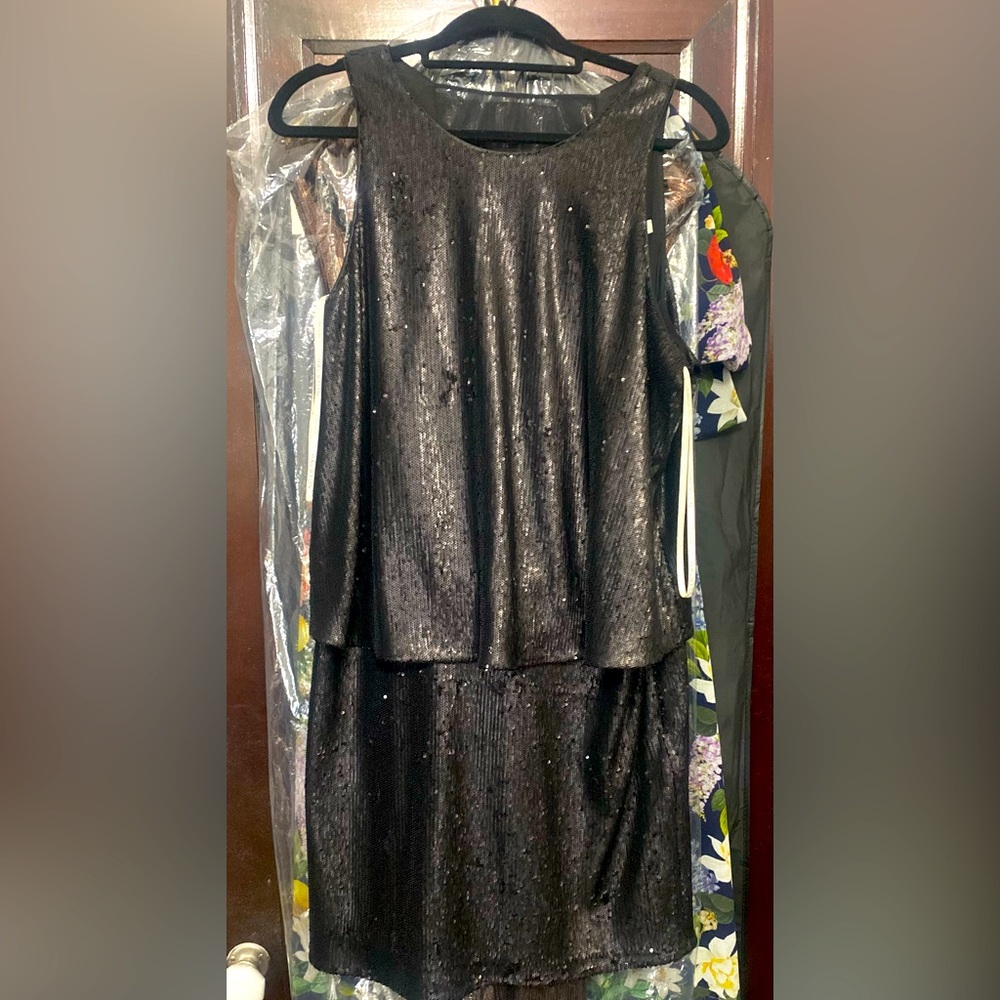NWT Halston Heritage Sequin LBD Dress sz 12